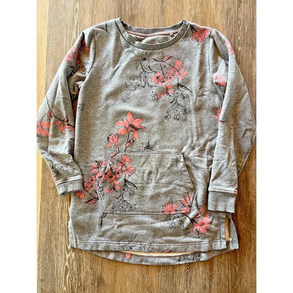 My Favourite Next Soft Floral Tunic Sweatshirt Gray Pink Size‎ S